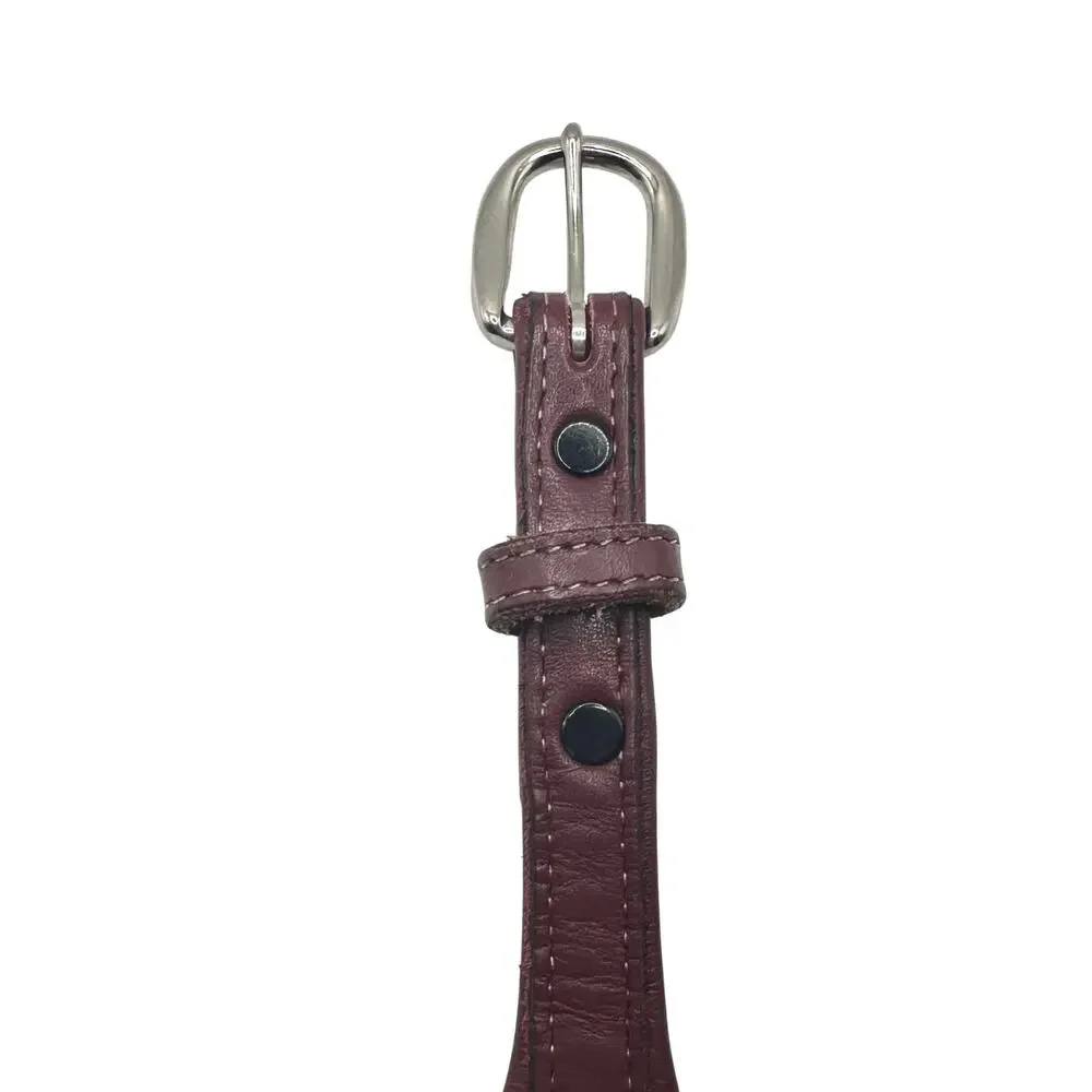Dun Dee | Women | Cherry Full Grain Leather Western Metallic Braided Belt | 28